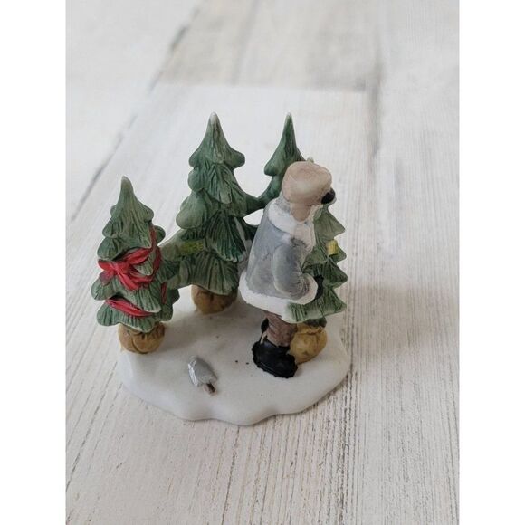 Ceramic Christmas tree chop pick man village accessory xmas - Picture 3 of 6